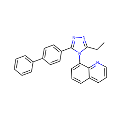 CCc1nnc(-c2ccc(-c3ccccc3)cc2)n1-c1cccc2cccnc12 ZINC000082153718