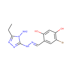 CCc1nnc(N/N=C/c2cc(Br)c(O)cc2O)n1N ZINC000004954377