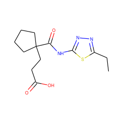 CCc1nnc(NC(=O)C2(CCC(=O)O)CCCC2)s1 ZINC000034803268