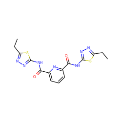 CCc1nnc(NC(=O)c2cccc(C(=O)Nc3nnc(CC)s3)n2)s1 ZINC000017028912