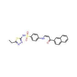 CCc1nnc(NS(=O)(=O)c2ccc(N/C=C\C(=O)c3ccc4ccccc4c3)cc2)s1 ZINC000008441498