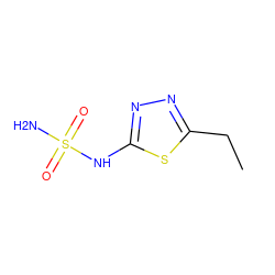 CCc1nnc(NS(N)(=O)=O)s1 ZINC000039121736