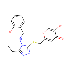 CCc1nnc(SCc2cc(=O)c(O)co2)n1NCc1ccccc1O ZINC001772584806