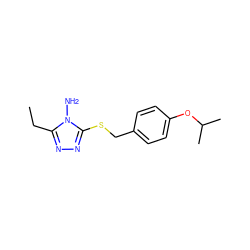 CCc1nnc(SCc2ccc(OC(C)C)cc2)n1N ZINC000000305909