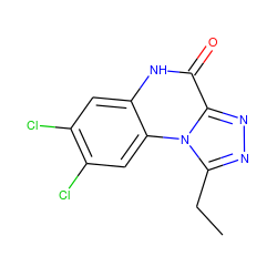 CCc1nnc2c(=O)[nH]c3cc(Cl)c(Cl)cc3n12 ZINC000000007115