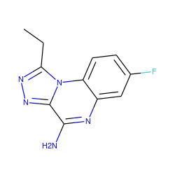 CCc1nnc2c(N)nc3cc(F)ccc3n12 ZINC000026293744