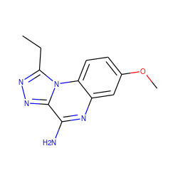 CCc1nnc2c(N)nc3cc(OC)ccc3n12 ZINC000026375521