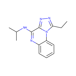 CCc1nnc2c(NC(C)C)nc3ccccc3n12 ZINC000025970172