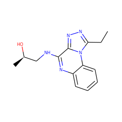 CCc1nnc2c(NC[C@@H](C)O)nc3ccccc3n12 ZINC000025969321