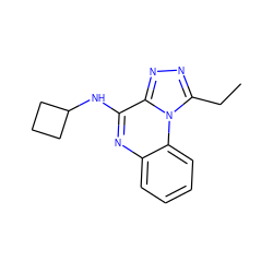 CCc1nnc2c(NC3CCC3)nc3ccccc3n12 ZINC000025969898