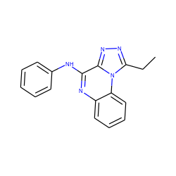 CCc1nnc2c(Nc3ccccc3)nc3ccccc3n12 ZINC000004414185