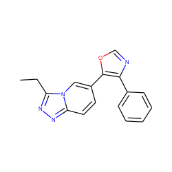 CCc1nnc2ccc(-c3ocnc3-c3ccccc3)cn12 ZINC000001491603