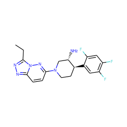 CCc1nnc2ccc(N3CC[C@H](c4cc(F)c(F)cc4F)[C@@H](N)C3)nn12 ZINC000028707368