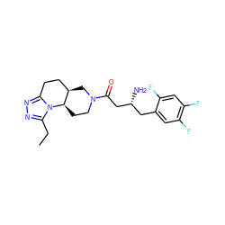 CCc1nnc2n1[C@@H]1CCN(C(=O)C[C@H](N)Cc3cc(F)c(F)cc3F)C[C@@H]1CC2 ZINC000299855272