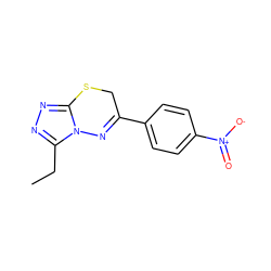 CCc1nnc2n1N=C(c1ccc([N+](=O)[O-])cc1)CS2 ZINC000000502597