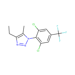 CCc1nnn(-c2c(Cl)cc(C(F)(F)F)cc2Cl)c1C ZINC000028825608