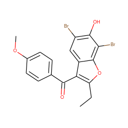 CCc1oc2c(Br)c(O)c(Br)cc2c1C(=O)c1ccc(OC)cc1 ZINC000071316921