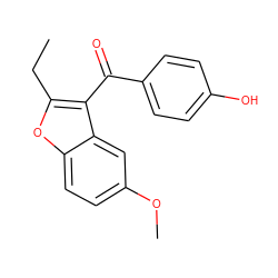 CCc1oc2ccc(OC)cc2c1C(=O)c1ccc(O)cc1 ZINC000071715460