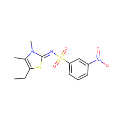 CCc1s/c(=N\S(=O)(=O)c2cccc([N+](=O)[O-])c2)n(C)c1C ZINC000014944848