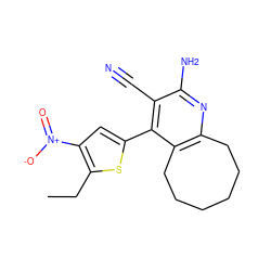 CCc1sc(-c2c(C#N)c(N)nc3c2CCCCCC3)cc1[N+](=O)[O-] ZINC000019733017