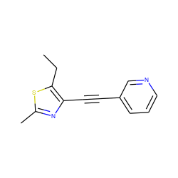 CCc1sc(C)nc1C#Cc1cccnc1 ZINC000013680916