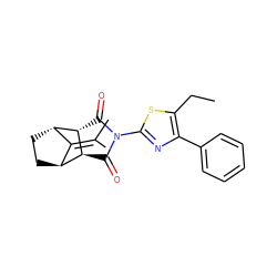 CCc1sc(N2C(=O)[C@@H]3[C@@H](C2=O)[C@H]2CC[C@H]3C2=C(C)C)nc1-c1ccccc1 ZINC000102626106