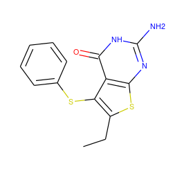 CCc1sc2nc(N)[nH]c(=O)c2c1Sc1ccccc1 ZINC000042921561