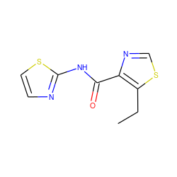 CCc1scnc1C(=O)Nc1nccs1 ZINC000028121932