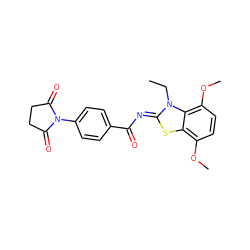 CCn1/c(=N/C(=O)c2ccc(N3C(=O)CCC3=O)cc2)sc2c(OC)ccc(OC)c21 ZINC000012514595