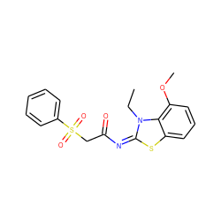 CCn1/c(=N\C(=O)CS(=O)(=O)c2ccccc2)sc2cccc(OC)c21 ZINC000101037338