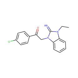 CCn1c(=N)n(CC(=O)c2ccc(Cl)cc2)c2ccccc21 ZINC000019706833