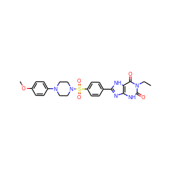 CCn1c(=O)[nH]c2nc(-c3ccc(S(=O)(=O)N4CCN(c5ccc(OC)cc5)CC4)cc3)[nH]c2c1=O ZINC000042877953