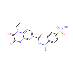 CCn1c(=O)c(=O)[nH]c2cc(C(=O)N[C@@H](C)c3ccc(S(N)(=O)=O)cc3)ccc21 ZINC000006908077