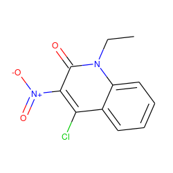 CCn1c(=O)c([N+](=O)[O-])c(Cl)c2ccccc21 ZINC000000306418