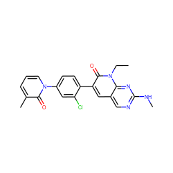 CCn1c(=O)c(-c2ccc(-n3cccc(C)c3=O)cc2Cl)cc2cnc(NC)nc21 ZINC000653861066