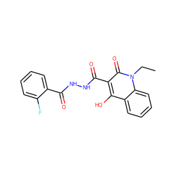 CCn1c(=O)c(C(=O)NNC(=O)c2ccccc2F)c(O)c2ccccc21 ZINC000100551280