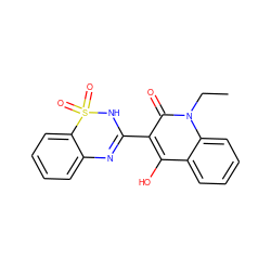 CCn1c(=O)c(C2=Nc3ccccc3S(=O)(=O)N2)c(O)c2ccccc21 ZINC000100688090