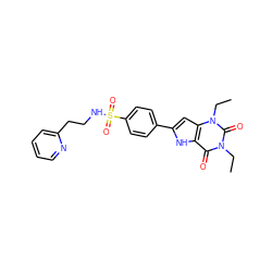 CCn1c(=O)c2[nH]c(-c3ccc(S(=O)(=O)NCCc4ccccn4)cc3)cc2n(CC)c1=O ZINC000036124097