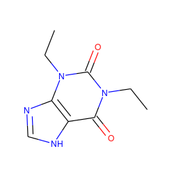 CCn1c(=O)c2[nH]cnc2n(CC)c1=O ZINC000000014106