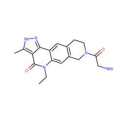 CCn1c(=O)c2c(C)[nH]nc2c2cc3c(cc21)CN(C(=O)CN)CC3 ZINC000028957004