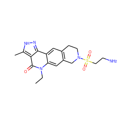 CCn1c(=O)c2c(C)[nH]nc2c2cc3c(cc21)CN(S(=O)(=O)CCN)CC3 ZINC000028957021