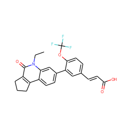 CCn1c(=O)c2c(c3ccc(-c4cc(/C=C/C(=O)O)ccc4OC(F)(F)F)cc31)CCC2 ZINC000028952507