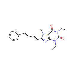 CCn1c(=O)c2c(nc(/C=C/C=C/c3ccccc3)n2C)n(CC)c1=O ZINC000040423867