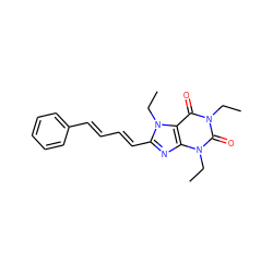 CCn1c(=O)c2c(nc(/C=C/C=C/c3ccccc3)n2CC)n(CC)c1=O ZINC000045506723