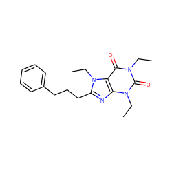 CCn1c(=O)c2c(nc(CCCc3ccccc3)n2CC)n(CC)c1=O ZINC000169699060