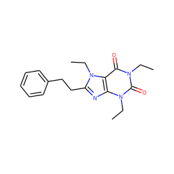 CCn1c(=O)c2c(nc(CCc3ccccc3)n2CC)n(CC)c1=O ZINC000473089687