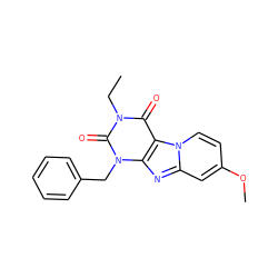 CCn1c(=O)c2c(nc3cc(OC)ccn32)n(Cc2ccccc2)c1=O ZINC001772592616