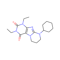 CCn1c(=O)c2c(nc3n2CCCN3C2CCCCC2)n(CC)c1=O ZINC000103249926