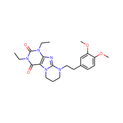 CCn1c(=O)c2c(nc3n2CCCN3CCc2ccc(OC)c(OC)c2)n(CC)c1=O ZINC000103249918