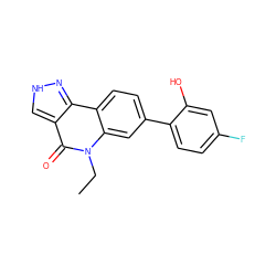 CCn1c(=O)c2c[nH]nc2c2ccc(-c3ccc(F)cc3O)cc21 ZINC001772610094